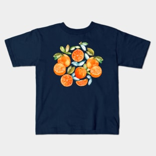 Oranges on Navy Kids T-Shirt